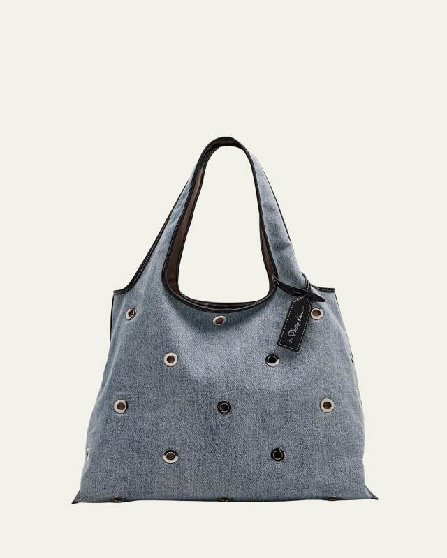 Cotton Denim Market Tote Bag